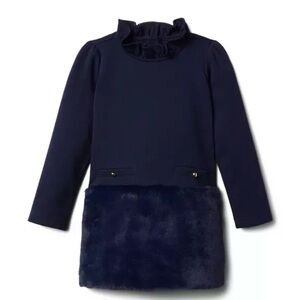 Janie and Jack Faux Fur Dropwaist Ponte Dress